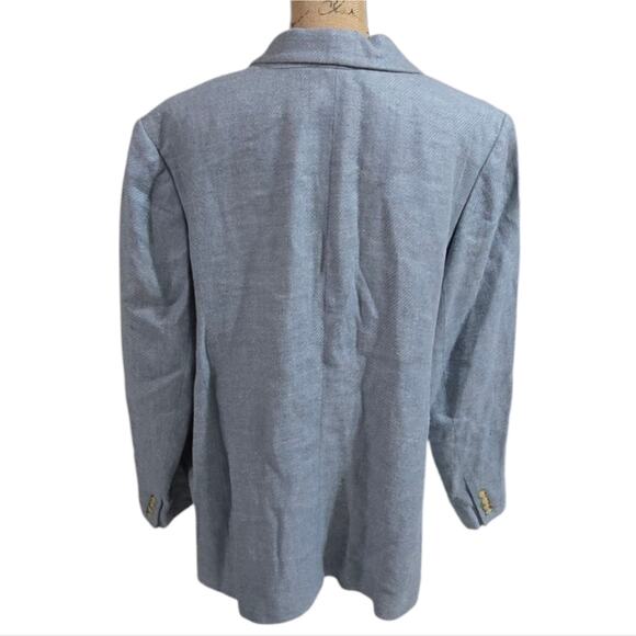Ralph Lauren Women's Light Blue Silk Linen Blend Blazer Plus Size 20W - Picture 6 of 11